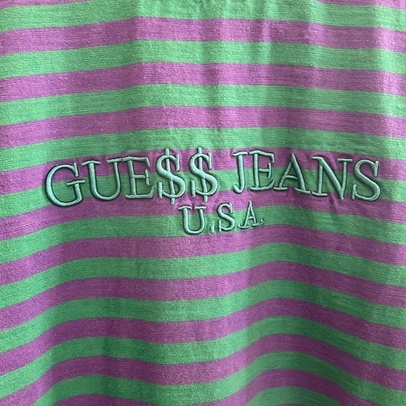 GUESS x A$ap - 90s Vintage Shirt - Green Purple - XS - Picture 2 of 10